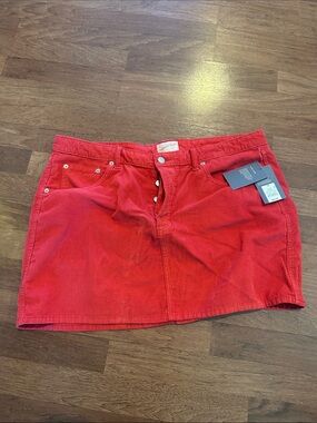 Universal Thread Red Corduroy Mini Skirt